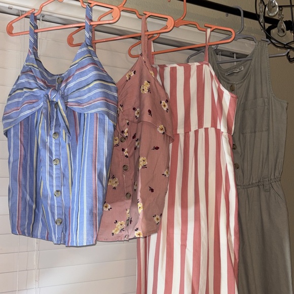 Abercrombie Kids 11/12striped sun dress, olive jumpsuit,...